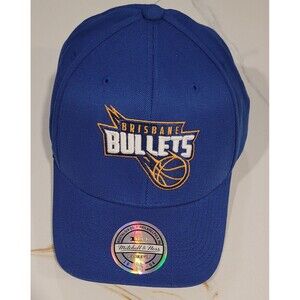 Mitchell Ness Brisbane Bullets NBL SnapBack Hat Cap Blue Basketball Adjustable